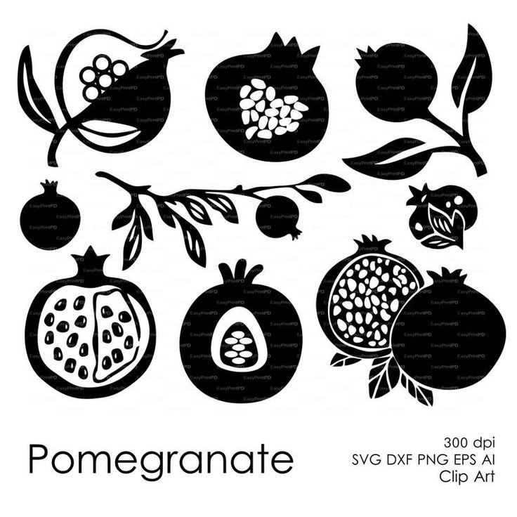 Силуэты фруктов