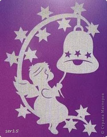 Трафареты рождественских ангелов