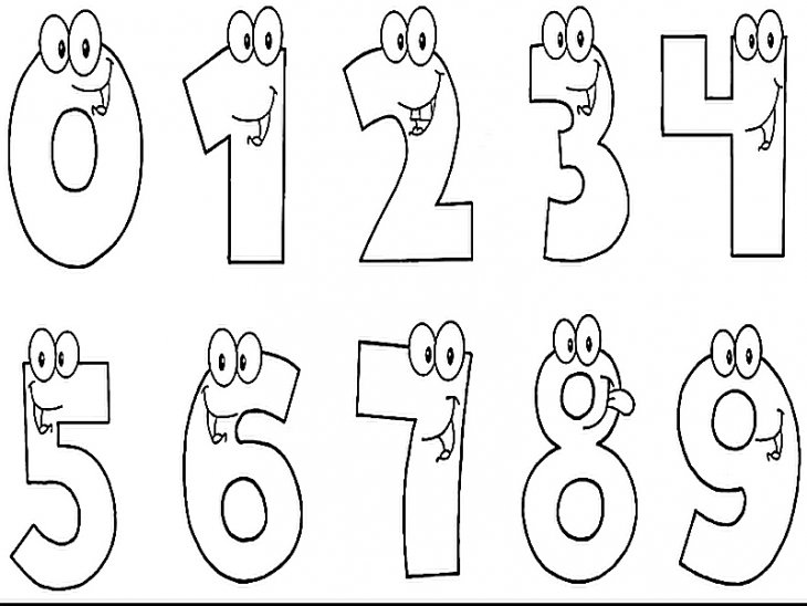 Веселые цифры: раскраска