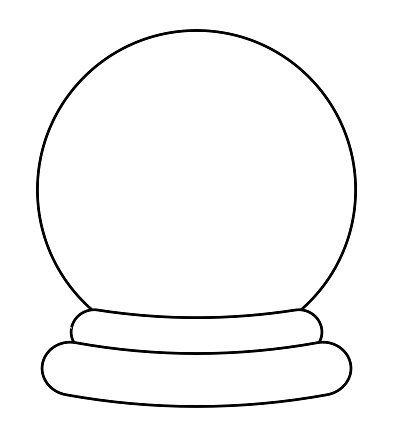 Раскраска снежный шар с подставкой