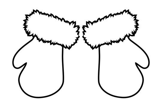 Варежки картинка для детей раскраска