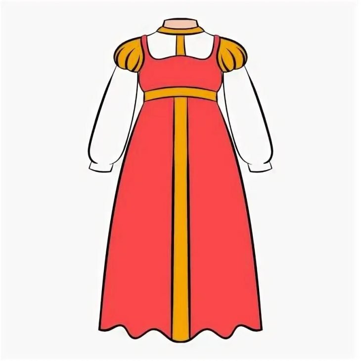 Рисование русский сарафан