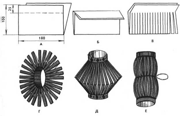 Игрушка фонарик из бумаги