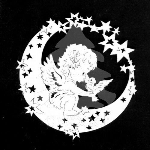 Вытынанки Луна Новогодняя