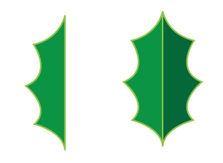 Трафареты листьев падуба