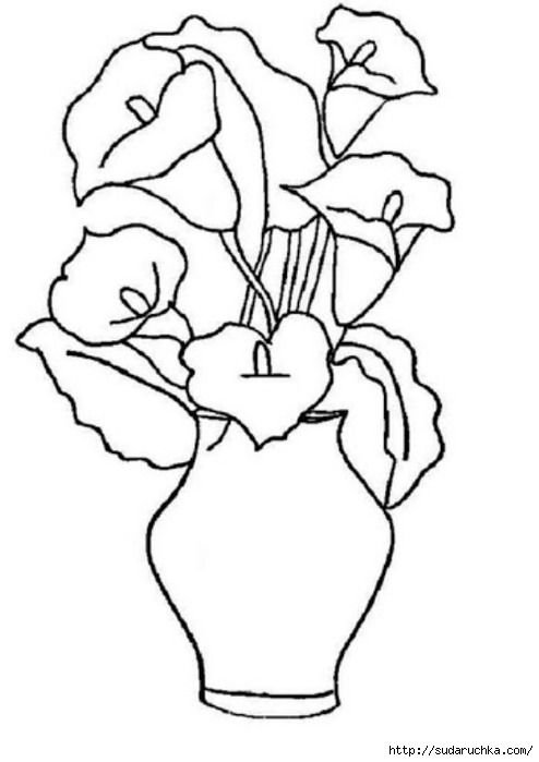Рисование ваза с цветами