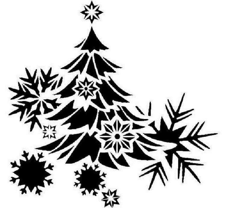 Елочка трафарет