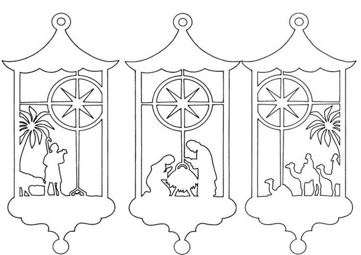 Рождественские трафареты на окна для вырезания