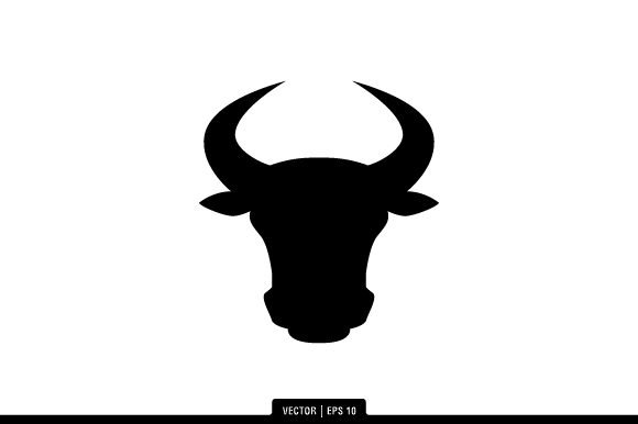 Силуэт головы быка