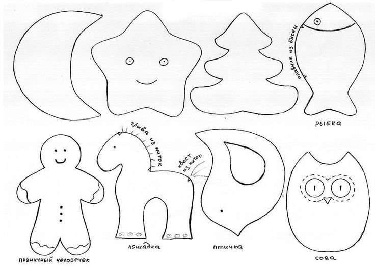 Елочные игрушки из фетра своими руками с выкройками