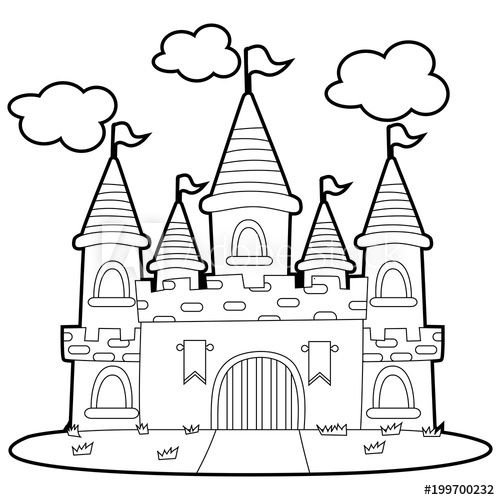 Раскраски для детей замки и дворцы