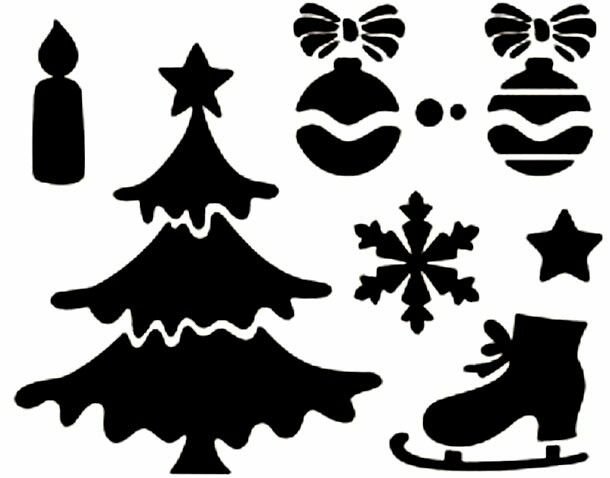 Новогодние атрибуты трафареты