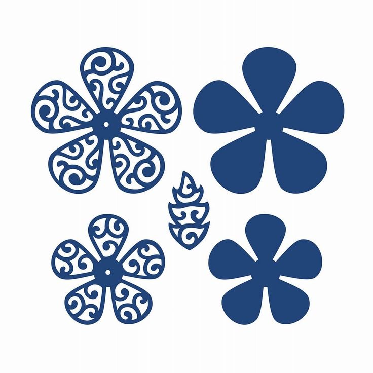 Цветы трафарет для вырезания цветные