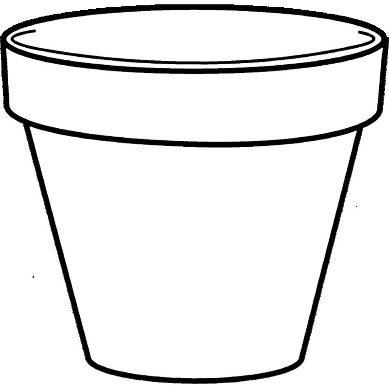 Раскраска цветочный горшок для детей