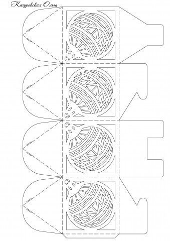 Трафарет коробочки для подарка