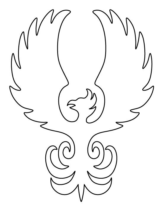 Трафарет Феникса для вырезания