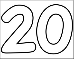 Шаблон цифры 20