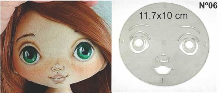 Трафарет лица для текстильной куклы