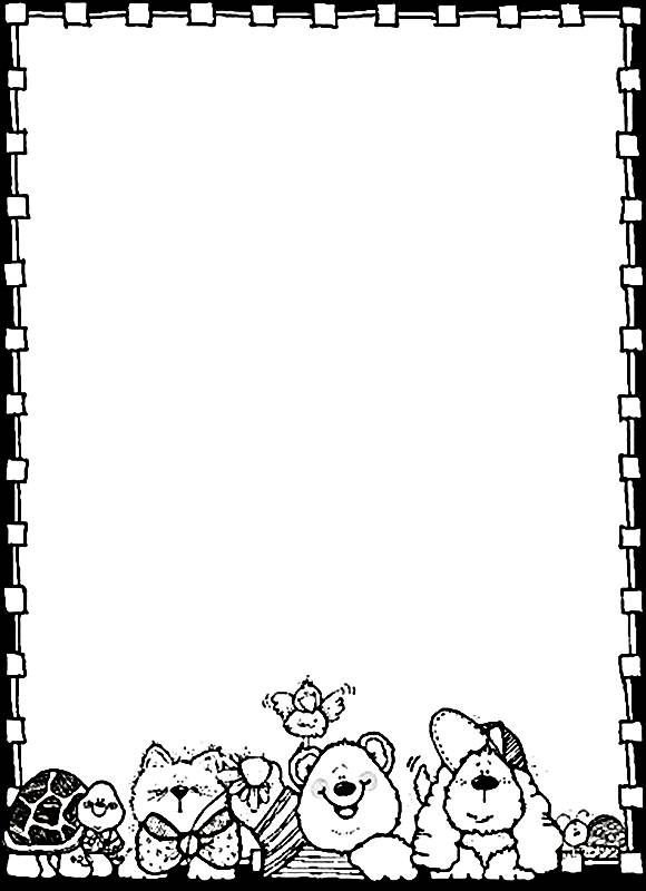 Рамка для текста детская черно-белая