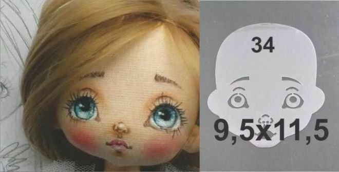 Трафарет кукольного лица