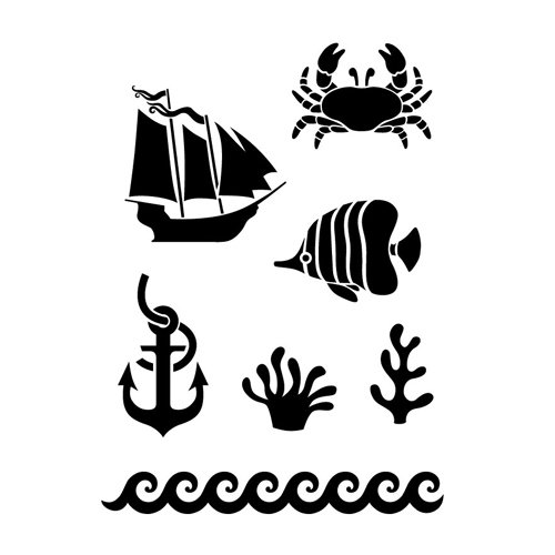 Трафареты для декора в морском стиле