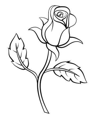 Роза шаблон для рисования