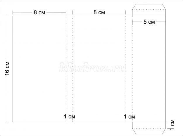 Развертка коробочки для шоколадки
