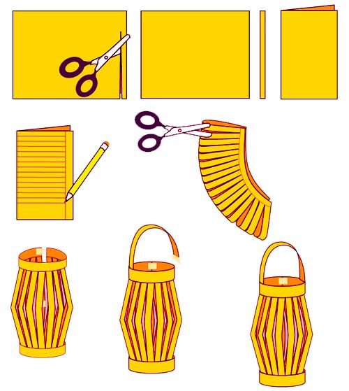 Новогодние фонарики из бумаги