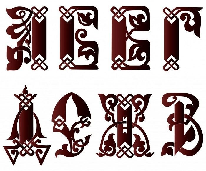 Старославянский шрифт кириллица буквицы