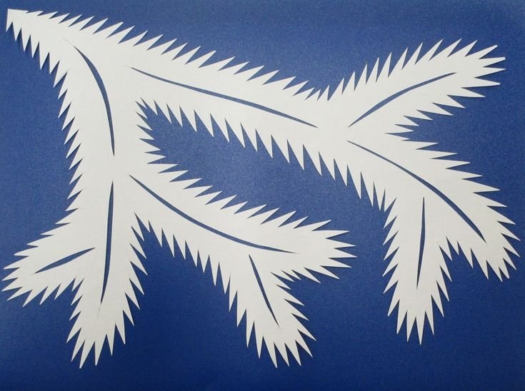 Елочные ветки трафареты на окна