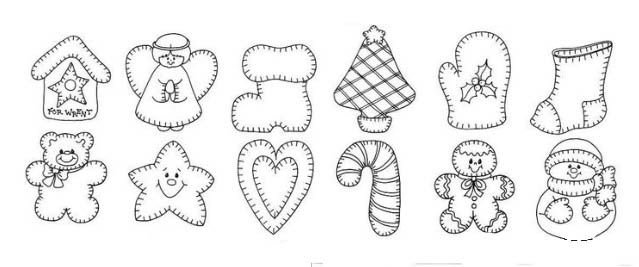 Трафареты для елочных игрушек из фетра