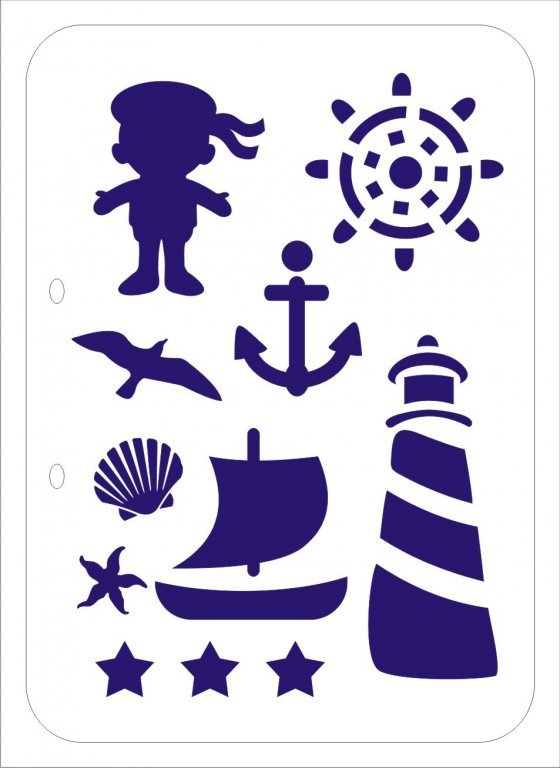Трафареты для декора морская тематика