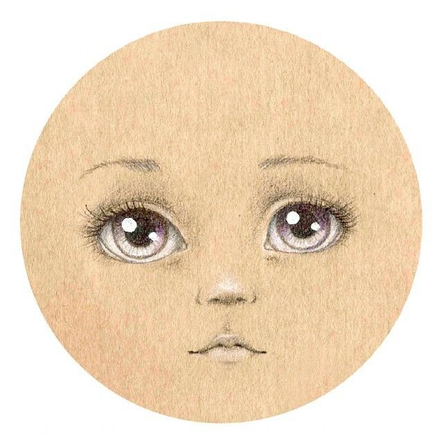 Трафарет кукольного лица