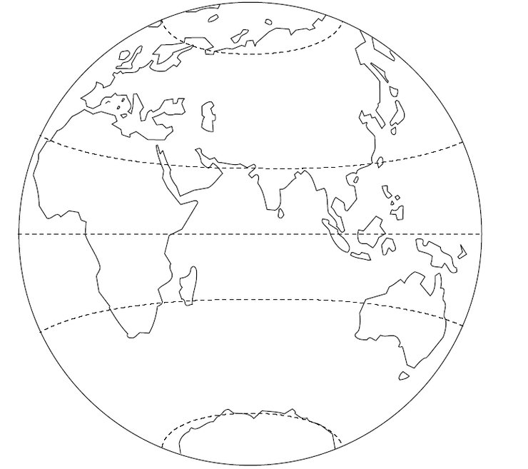Контур земли для раскрашивания