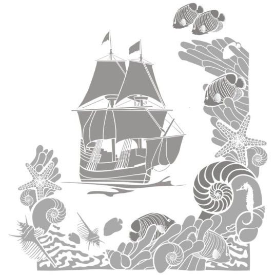 Трафарет морская тематика