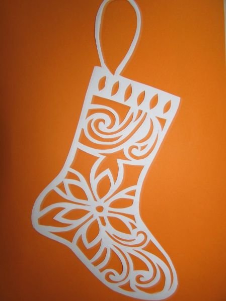 Новогодний носок вытынанк
