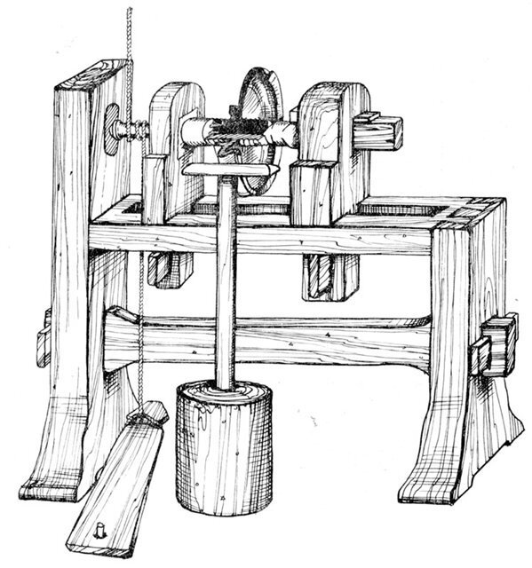 Токарный. Станок. По. Дереву. 19..Века.