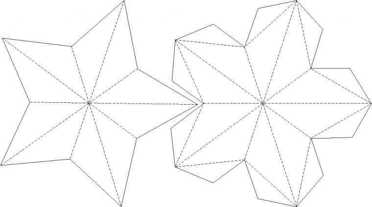Трафарет объемной звезды