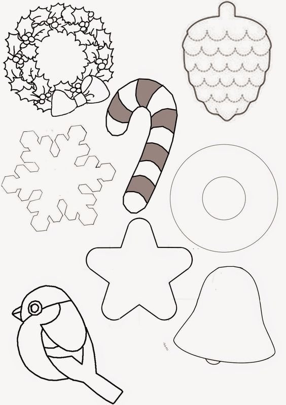 Елочные игрушки из фетра выкройки