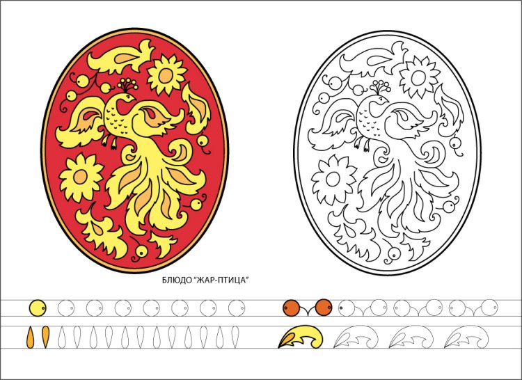 Раскраска "Хохломская роспись"