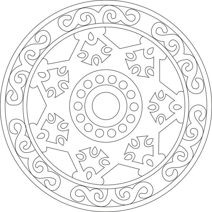 Раскраска Мандала