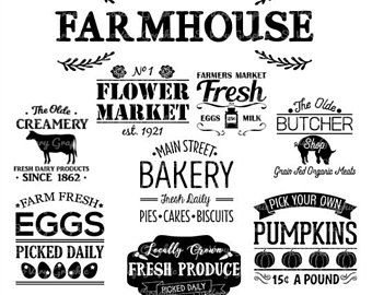 Надписи в стиле фармхаус