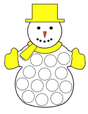 Пластилиновые заплатки Снеговик