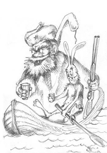 Дедушка Мазай и зайцы раскраска