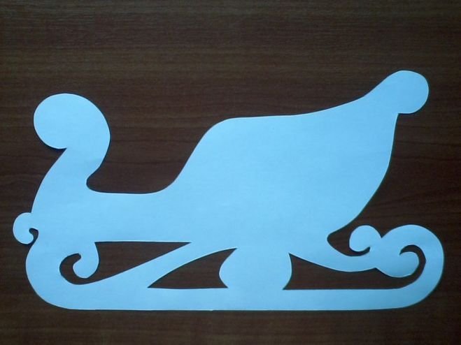 Сани из картона шаблон