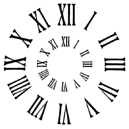 Трафарет римские часы