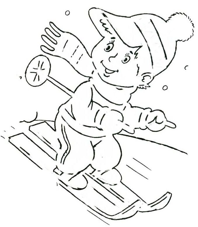 Вытынанки дети на лыжах