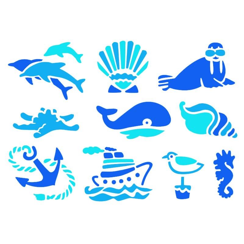 Морские трафареты для декора