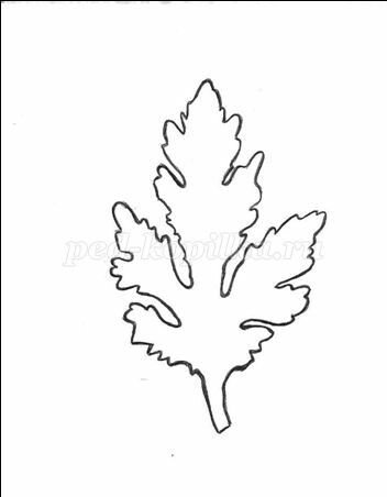 Трафарет листа хризантемы