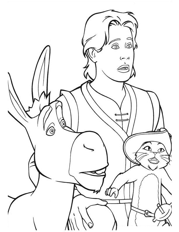 Осел из Шрека раскраска